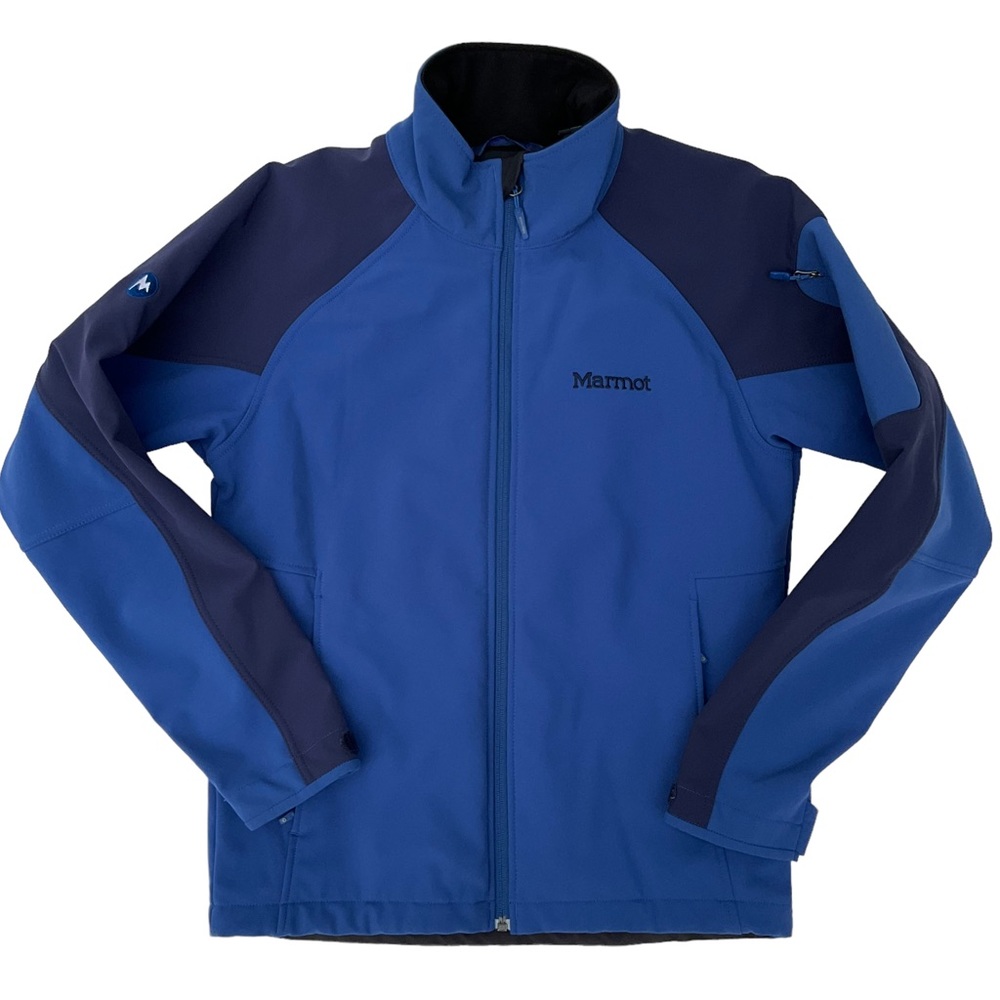 Marmot Men’s Gravity Jacket Full Zip Windproof Softshell Blue Two Tone S…